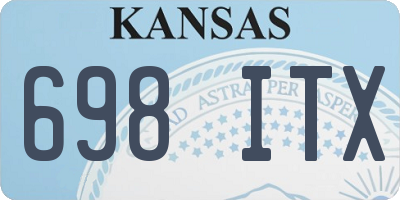 KS license plate 698ITX