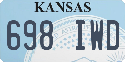 KS license plate 698IWD