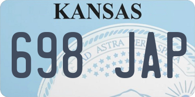 KS license plate 698JAP