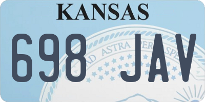KS license plate 698JAV
