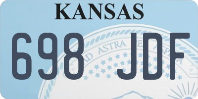 KS license plate 698JDF