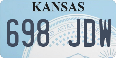 KS license plate 698JDW