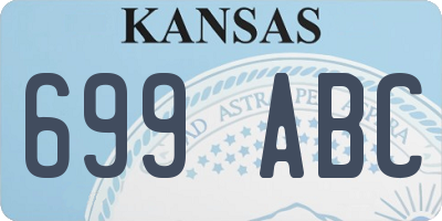 KS license plate 699ABC