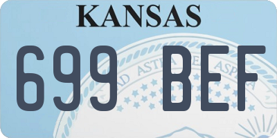 KS license plate 699BEF