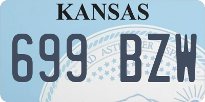 KS license plate 699BZW