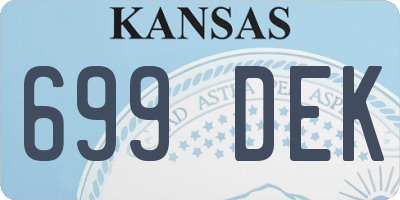 KS license plate 699DEK