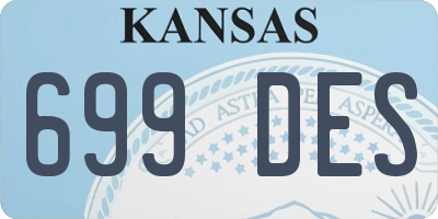 KS license plate 699DES