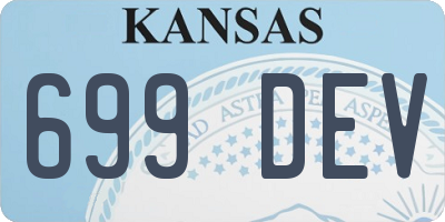 KS license plate 699DEV