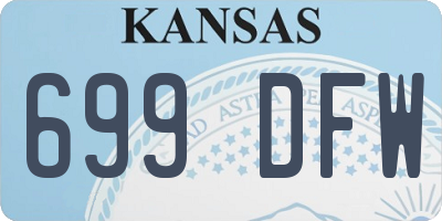 KS license plate 699DFW