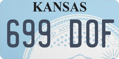 KS license plate 699DOF