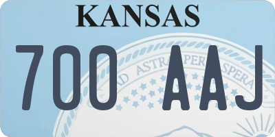 KS license plate 700AAJ