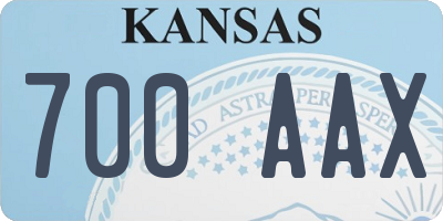 KS license plate 700AAX