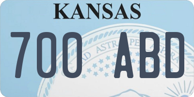KS license plate 700ABD