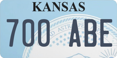 KS license plate 700ABE