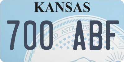 KS license plate 700ABF