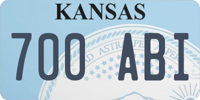 KS license plate 700ABI