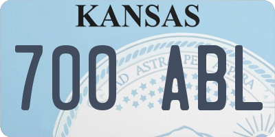KS license plate 700ABL