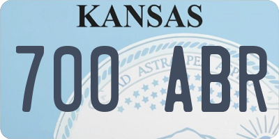 KS license plate 700ABR