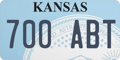 KS license plate 700ABT
