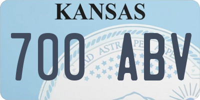KS license plate 700ABV