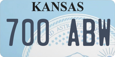 KS license plate 700ABW