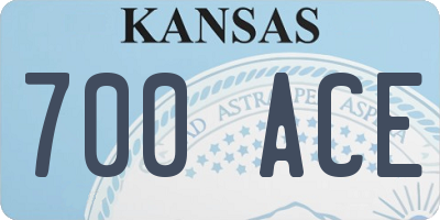 KS license plate 700ACE