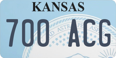 KS license plate 700ACG