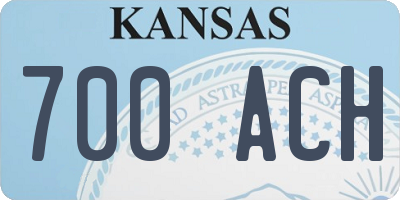 KS license plate 700ACH