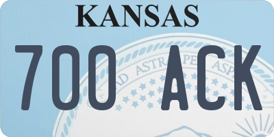 KS license plate 700ACK