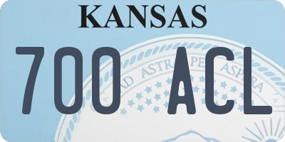 KS license plate 700ACL