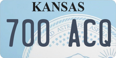 KS license plate 700ACQ