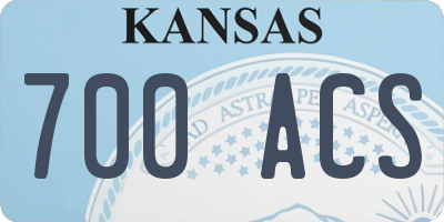 KS license plate 700ACS