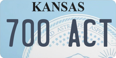 KS license plate 700ACT