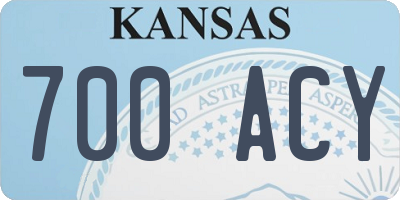 KS license plate 700ACY