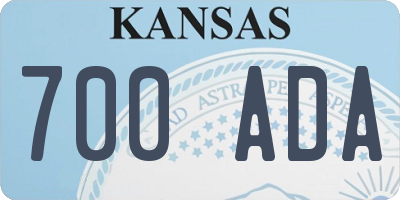 KS license plate 700ADA