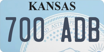 KS license plate 700ADB