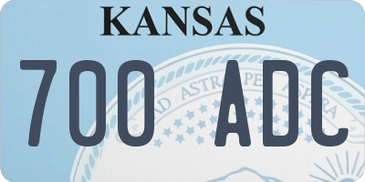 KS license plate 700ADC