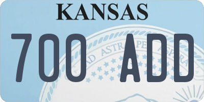 KS license plate 700ADD