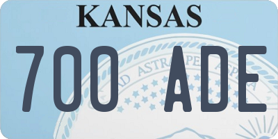 KS license plate 700ADE