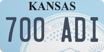 KS license plate 700ADI