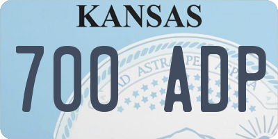 KS license plate 700ADP