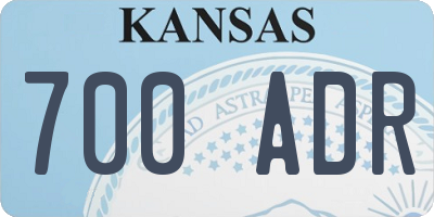 KS license plate 700ADR