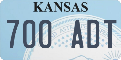 KS license plate 700ADT