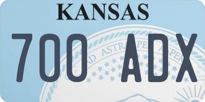 KS license plate 700ADX