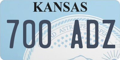 KS license plate 700ADZ