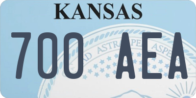 KS license plate 700AEA