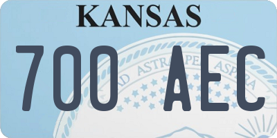KS license plate 700AEC