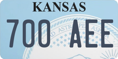 KS license plate 700AEE