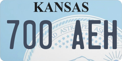 KS license plate 700AEH