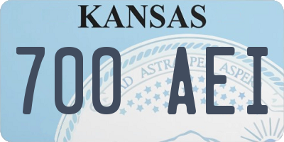 KS license plate 700AEI